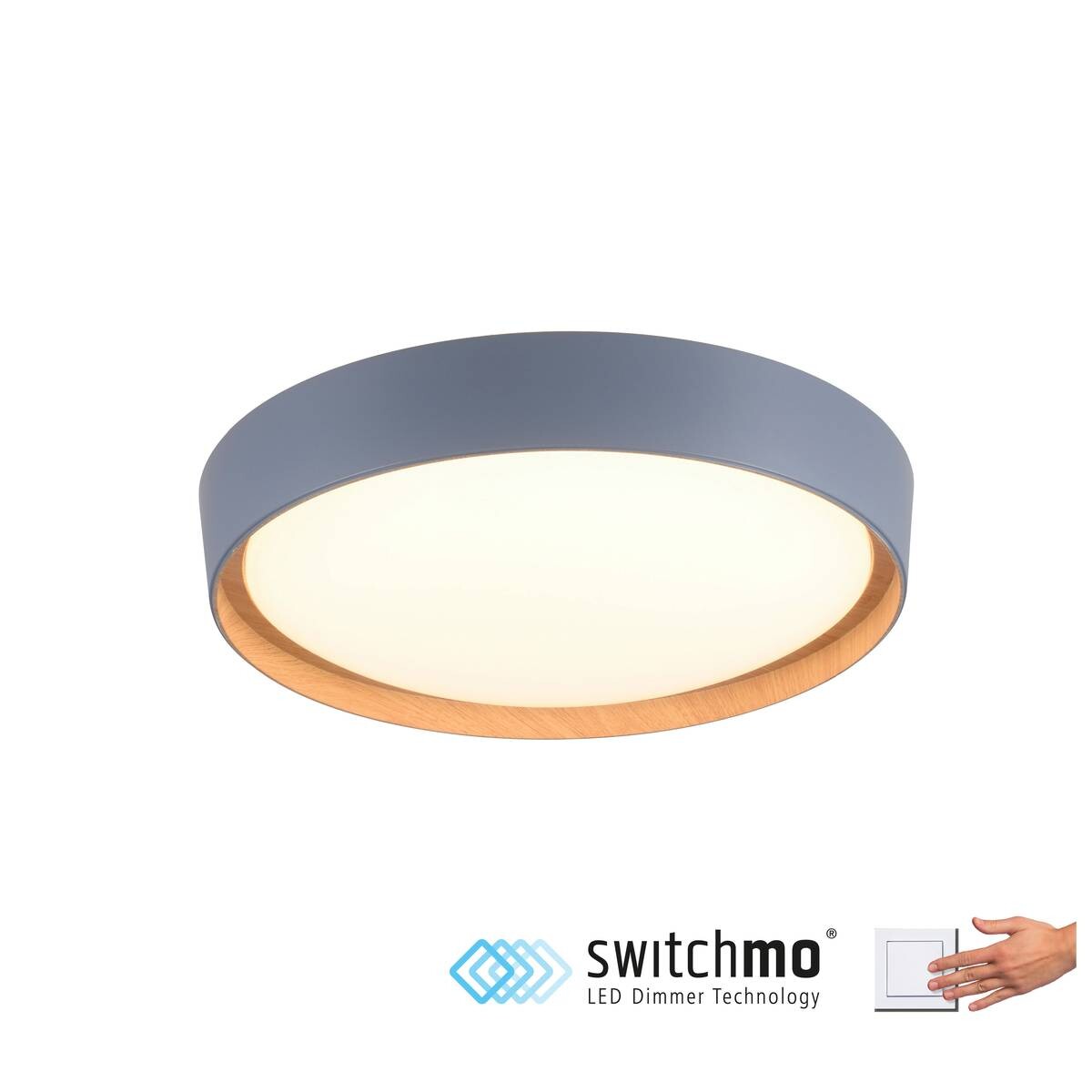 Just Light LED-Deckenleuchte EMILIA 14347-15 grau Kunststoff Metall B/H/D: ca. 40x10x40 cm 1 Brennstellen