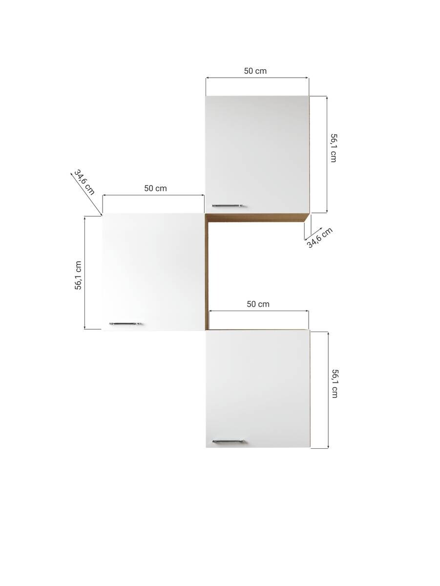 Anbauküchen-Set Merle schwarz B/H/T: ca. 100x168x35 cm