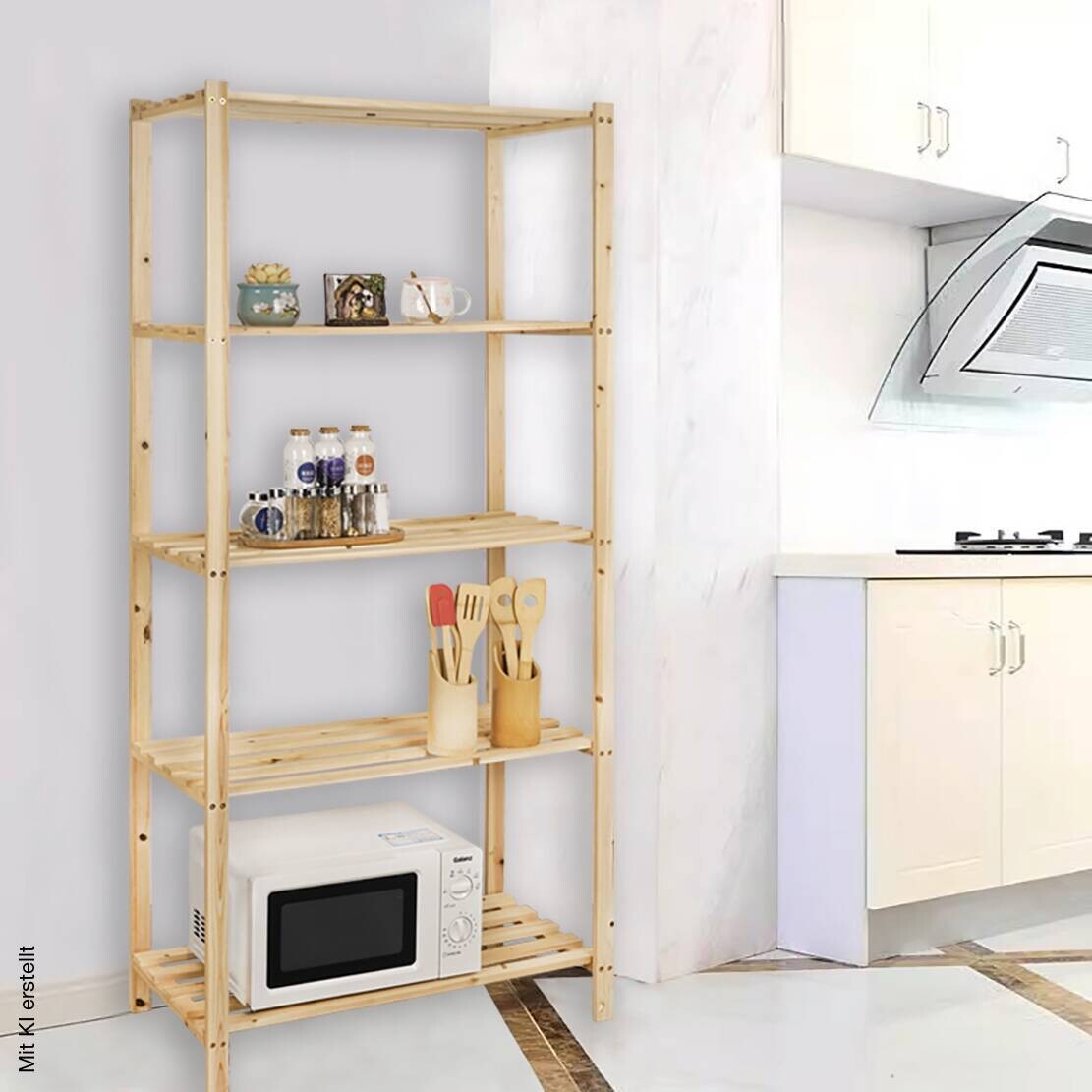 Holzregal natur B/H/L: ca. 40x170x75 cm