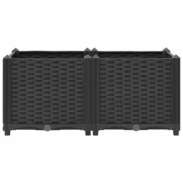 Hochbeet schwarz Polypropylen B/H/L: ca. 40x38x80 cm