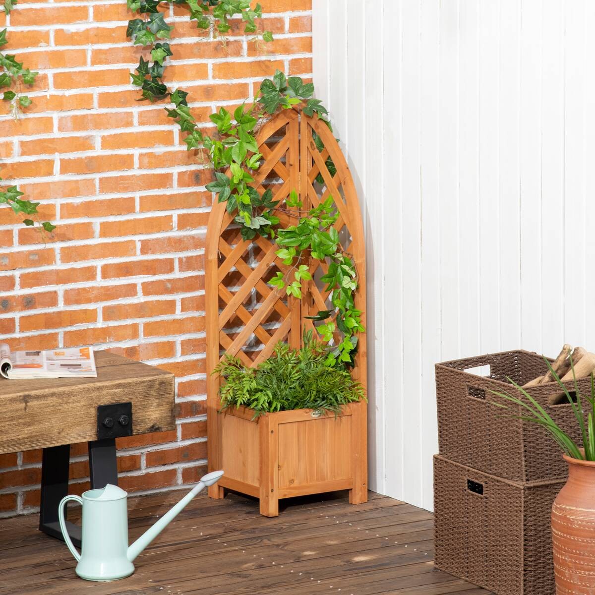 Outsunny Eckbeet braun B/H/L: ca. 32x108x32 cm