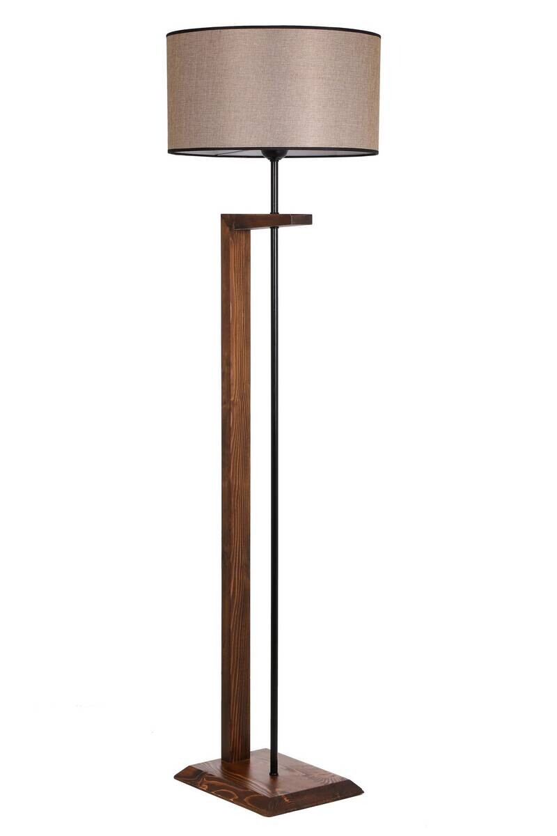 Stehleuchte nussbaum Metall Holz B/H/L/D: ca. 45x163x45x45 cm E27 1 Brennstellen