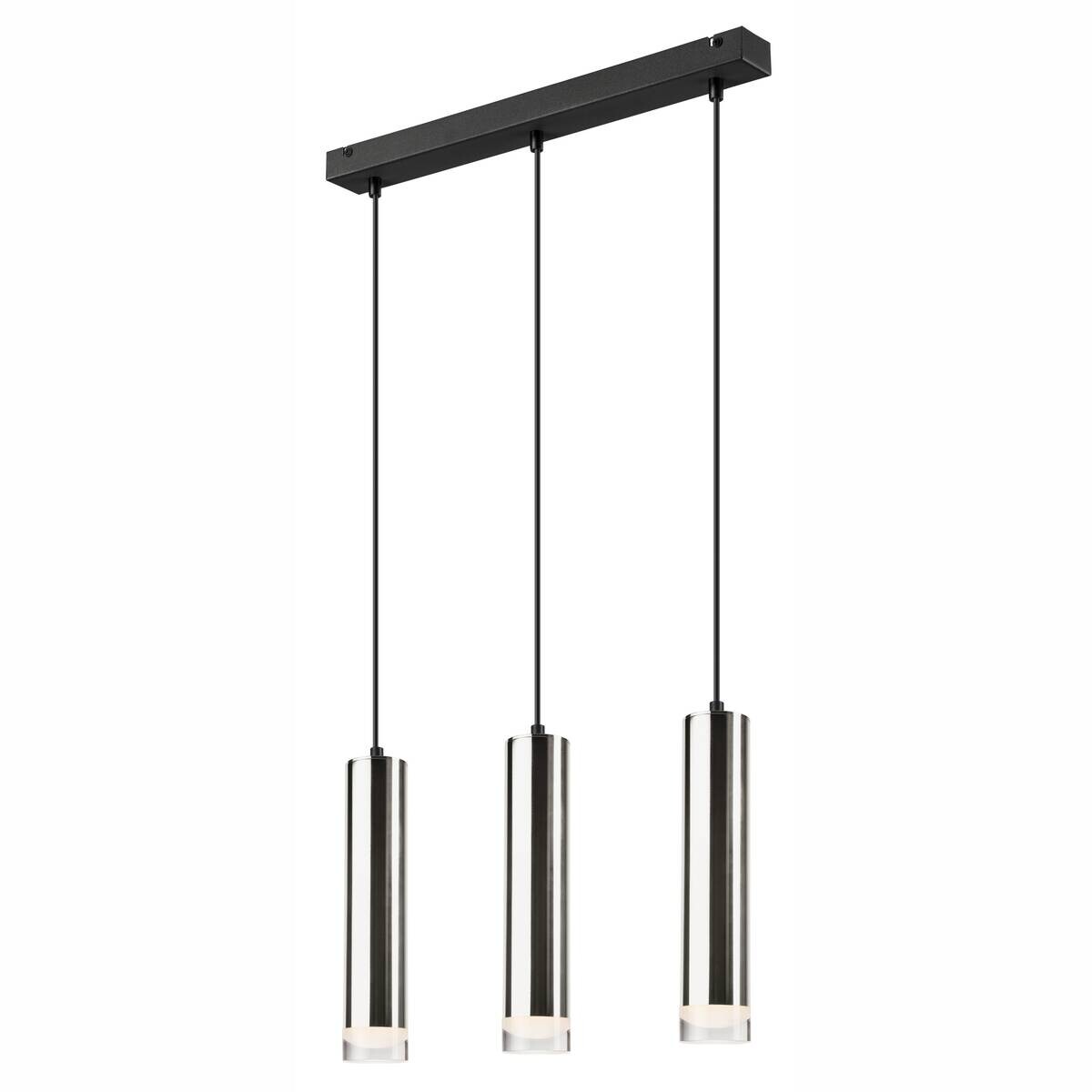 Lamkur Pendelleuchte schwarz Stahl B/H/L: ca. 8x90x50 cm E27 3 Brennstellen