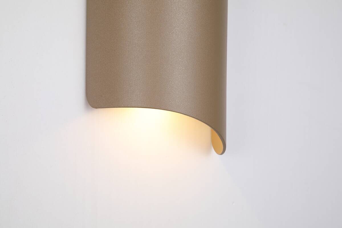 LED-Außenwandleuchte gold klar B/H/T: ca. 12,5x22,1x6,3 cm