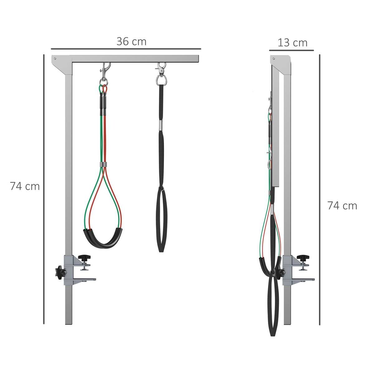 PawHut Haustier Fellpflege m. Klemme silber Aluminium B/H/L: ca. 8x36x74 cm