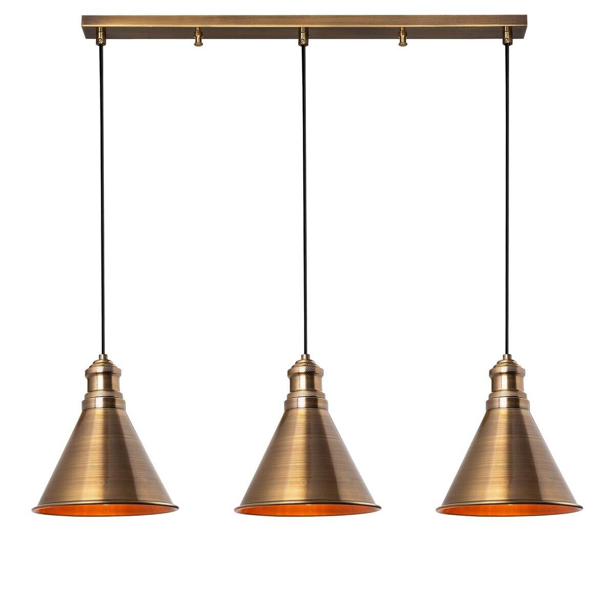 Opviq Pendelleuchte bronze B/H/T: ca. 70x109x20 cm E27 3 Brennstellen