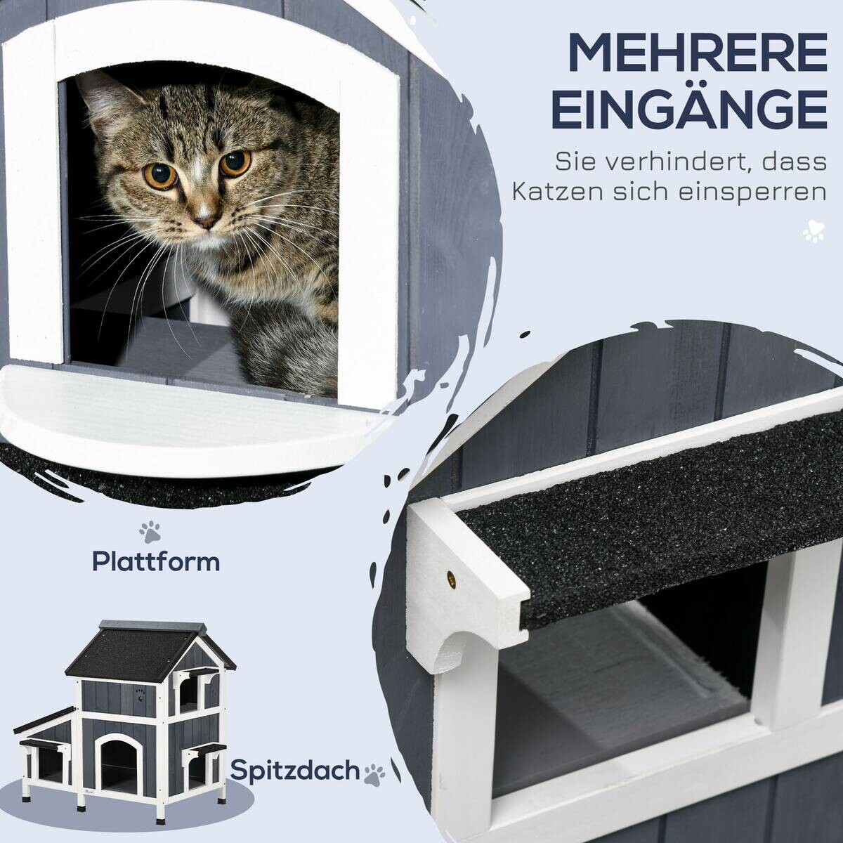 PawHut Katzen-Zubehör grau Edelstahl B/H/L: ca. 65x96x85,5 cm