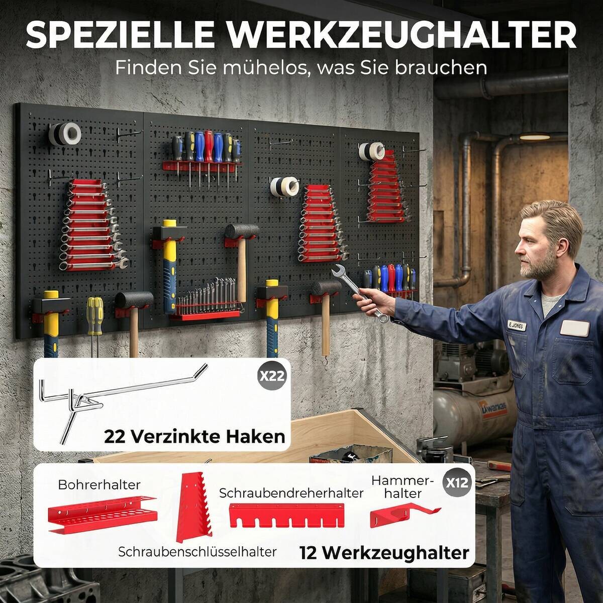 Werkzeugwand B/H/L: ca. 40x2x60 cm