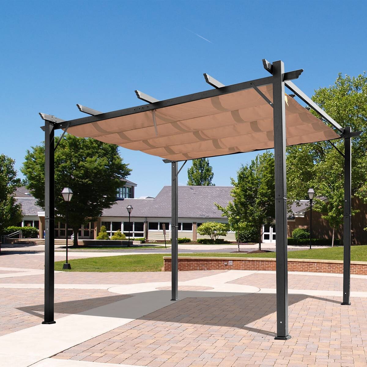 Outsunny Pergola braun Aluminium B/H/L: ca. 400x223x300 cm