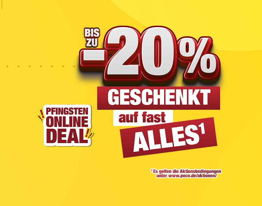 Pfingsten-Online-Deal - 20% geschenkt auf fast alles