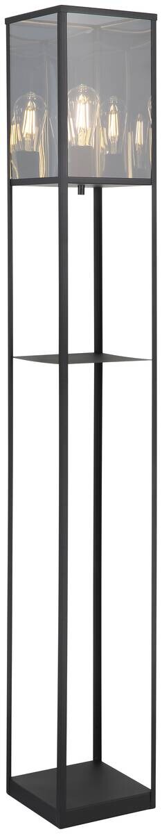 GLOBO Stehleuchte schwarz Metall Kunststoff B/H/L: ca. 20x140x20 cm E27 1 Brennstellen