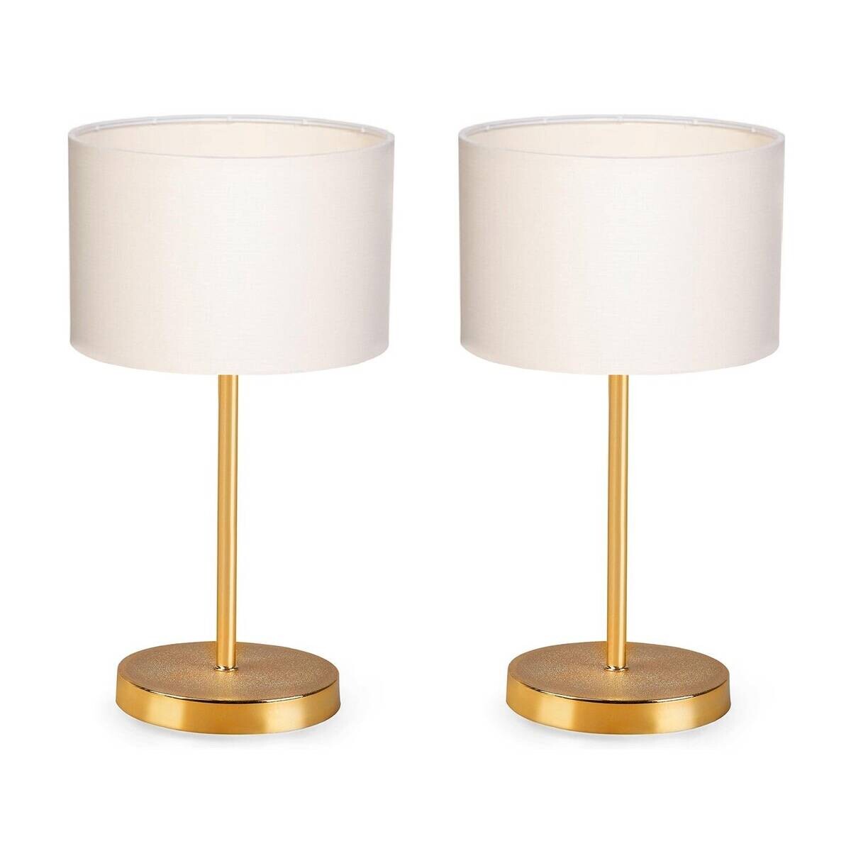 Opviq Tischleuchte gold creme Metall PVC B/H/L: ca. 13x35x13 cm E27 1 Brennstellen