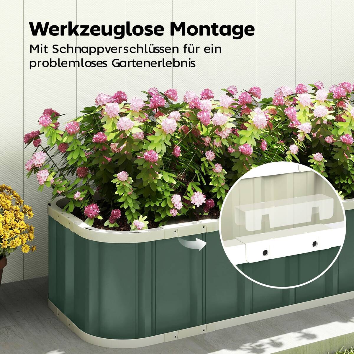 Outsunny Hochbeet grün B/H/T/L: ca. 52x31x52x136 cm