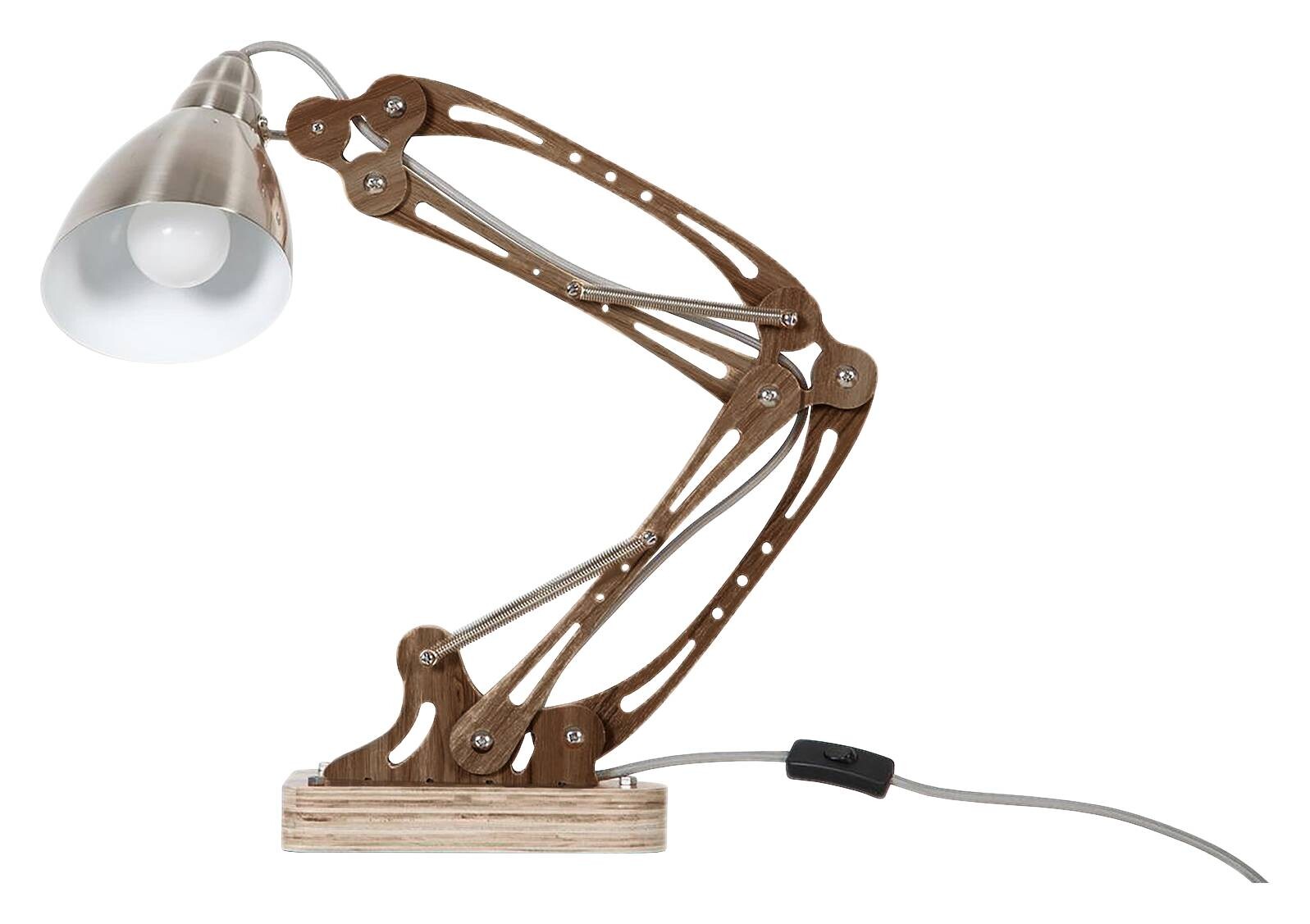 Kayoom Tischleuchte Merop teak Holz B/H/T: ca. 22x55x18 cm E27 1 Brennstellen