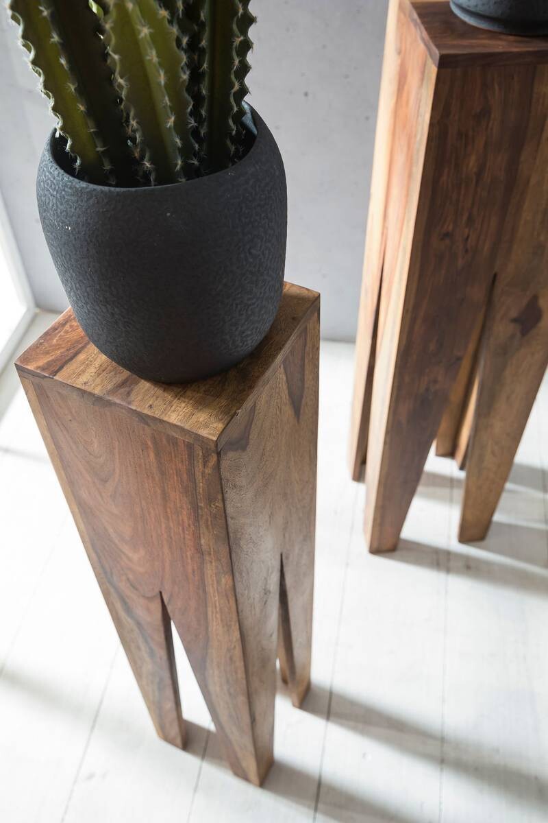 Beistelltisch 3er-Set. natur Echtholz