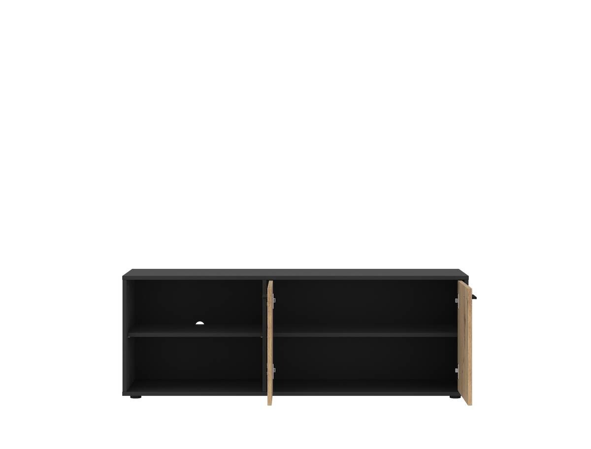 TV-Lowboard WILMA Eiche Artisan Nachbildung anthrazit B/H/T: ca. 140x50x40 cm