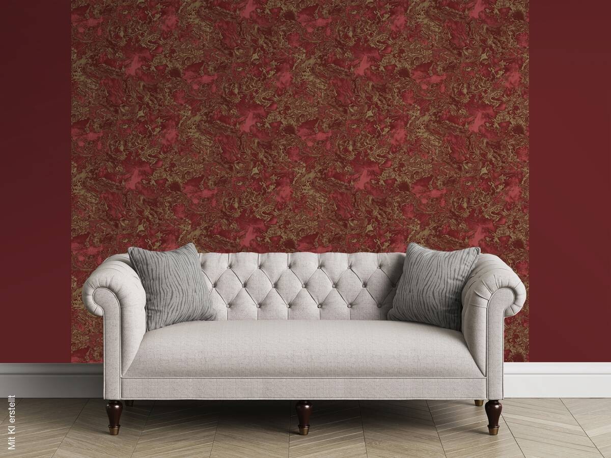 Vinyltapete Marmoroptik bordeauxrot gold B/L: ca. 53x1005 cm