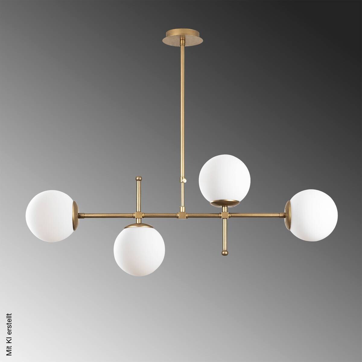 Opviq Pendelleuchte Mudon gold Glas B/H/T/L: ca. 108x82x15x108 cm E27 4 Brennstellen