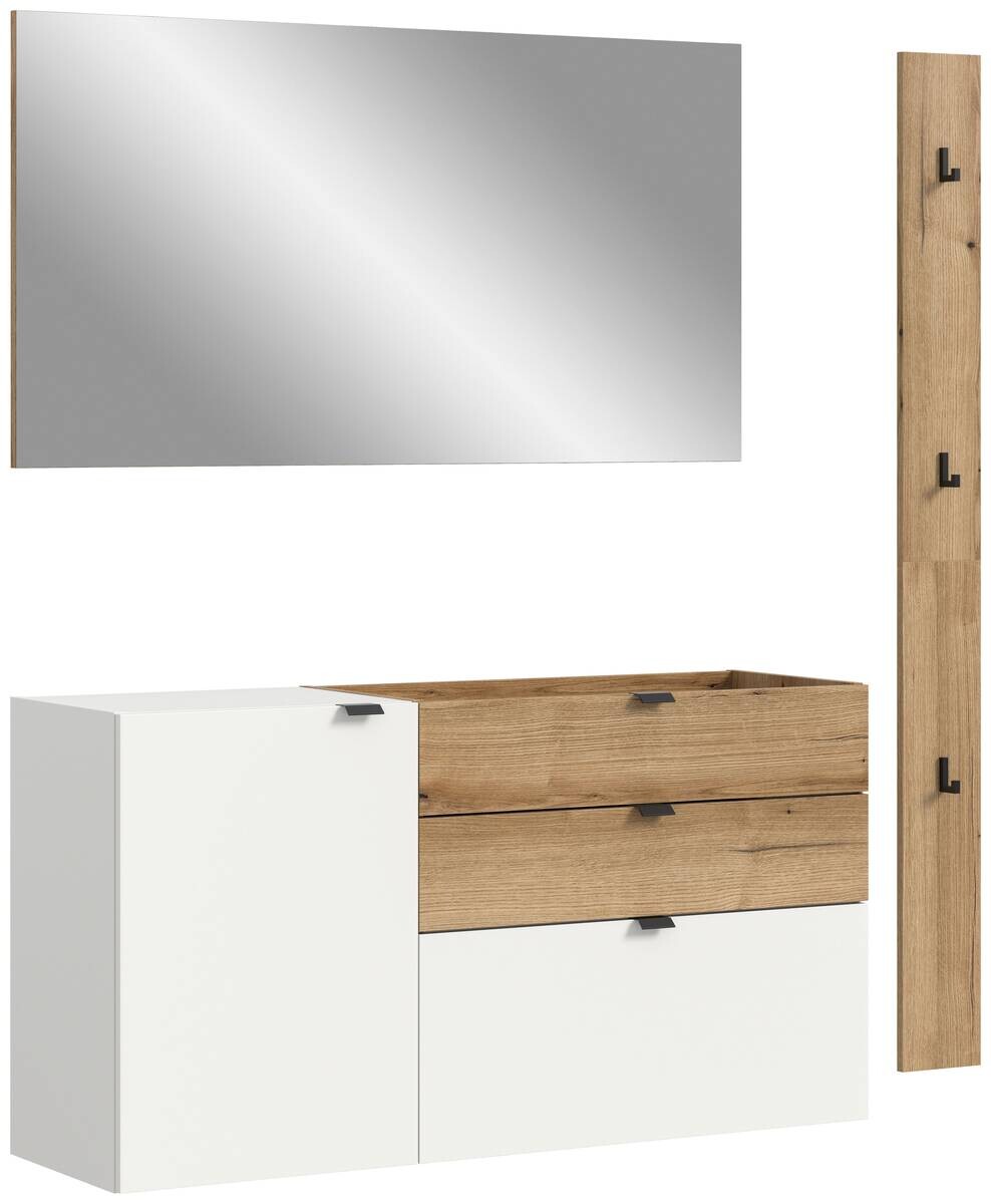 Garderobe Naro weiß Evoke Oak Nachbildung B/H/T: ca. 158x194x37 cm