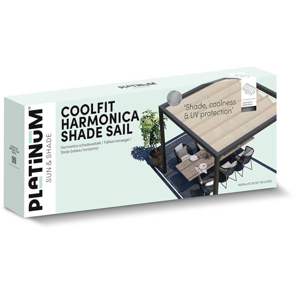 PLATINUM Faltsonnensegel Coolfit grau Polyethylen B/H/L: ca. 300x1x200 cm