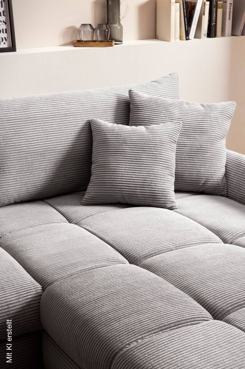 Ecksofa grau Microfaser B/H/T: ca. 332x96x227 cm