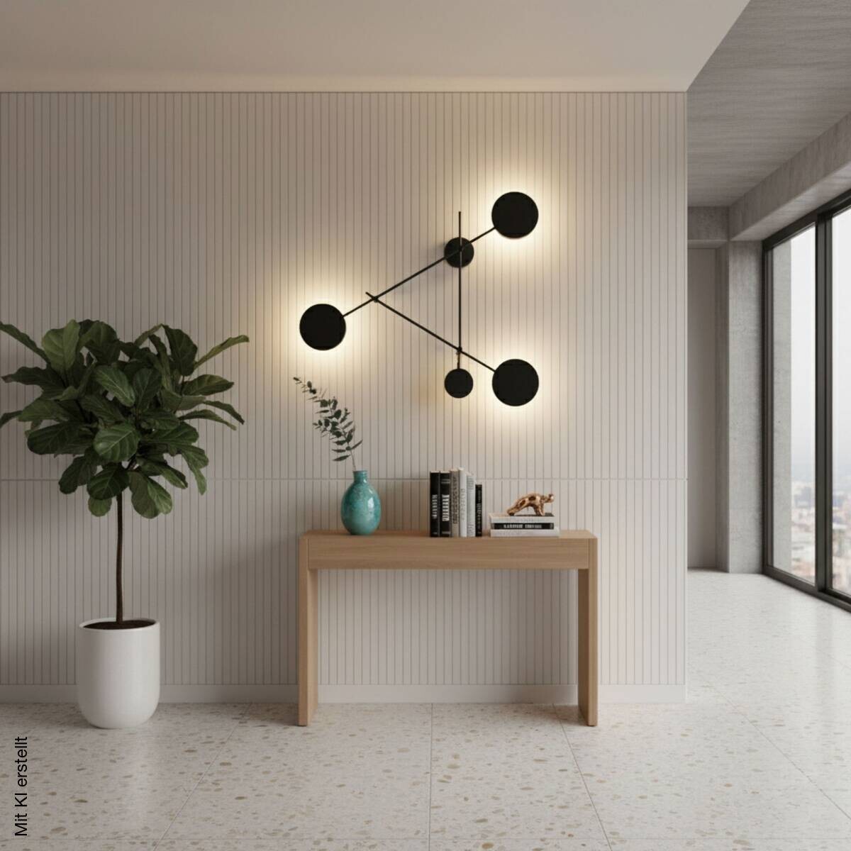 Opviq LED-Wandleuchte schwarz B/H/T: ca. 7x66x83 cm 4 Brennstellen