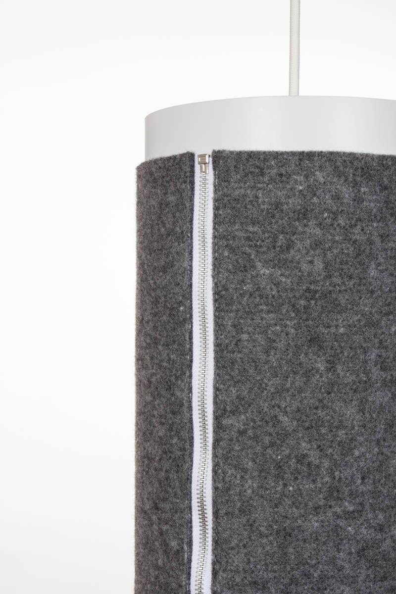 Kayoom Pendelleuchte Zip Star 110 Medium grau Polypropylen B/H/L: ca. 15,5x40,6x15,5 cm E27 1 Brennstellen