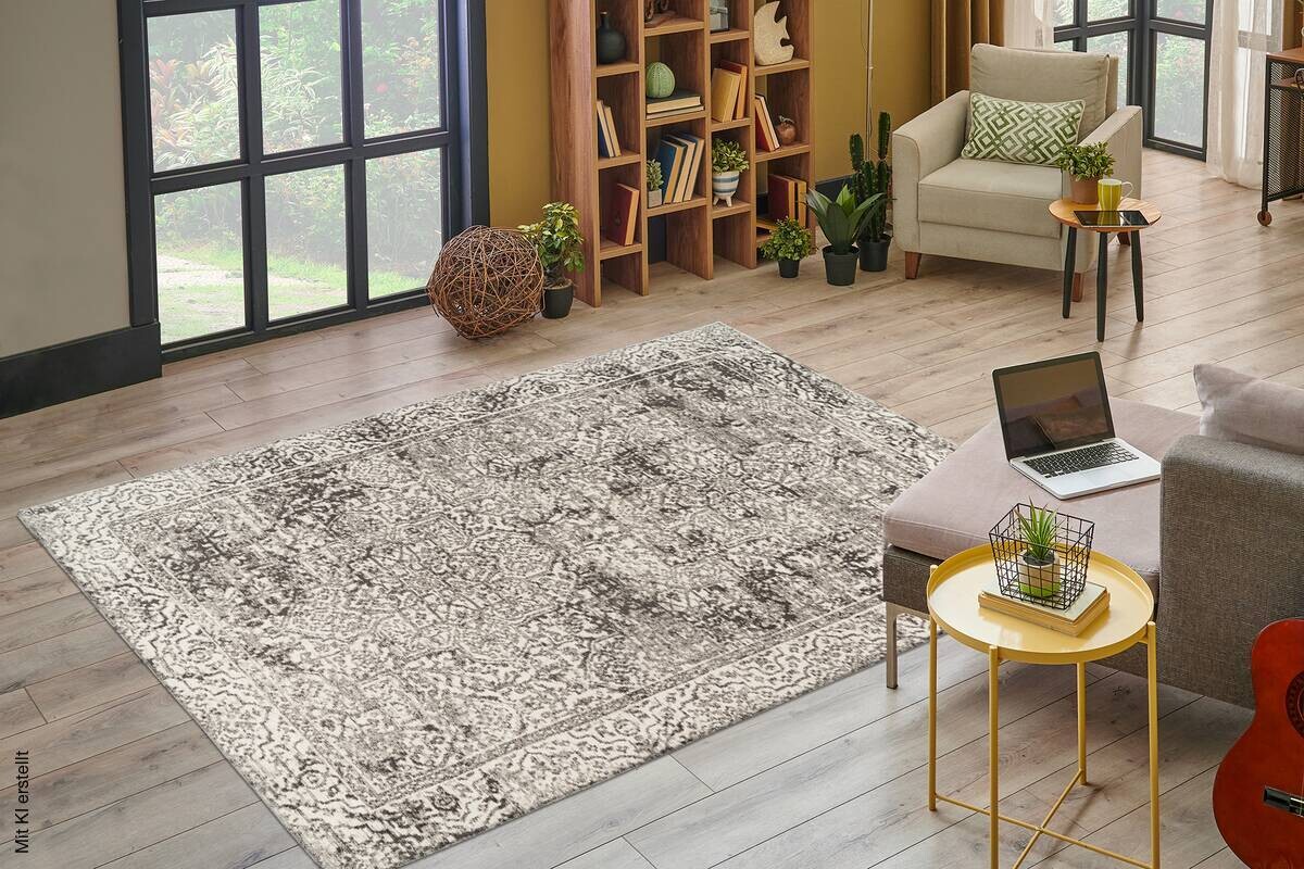 Kayoom Flachflorteppich Davis 225 grau B/H/L: ca. 80x1,2x150 cm