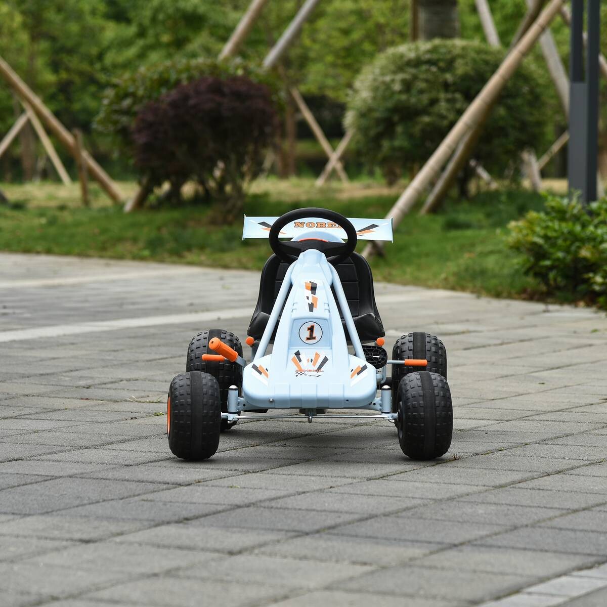 HOMCOM Kinder-Go-Kart hellblau B/H/L: ca. 66x59x97 cm