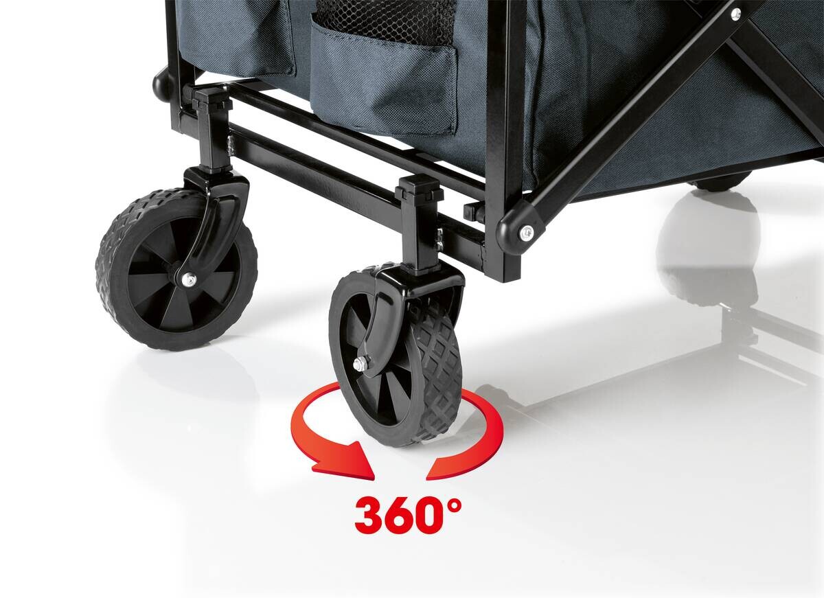 EasyMaxx Bollerwagen grau Metall B/H/L: ca. 14x51,5x64,5 cm