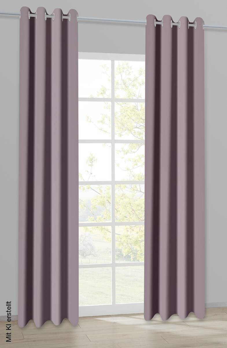 Ösenvorhang Samt mauve 100% Polyester B/L: ca. 135x245 cm