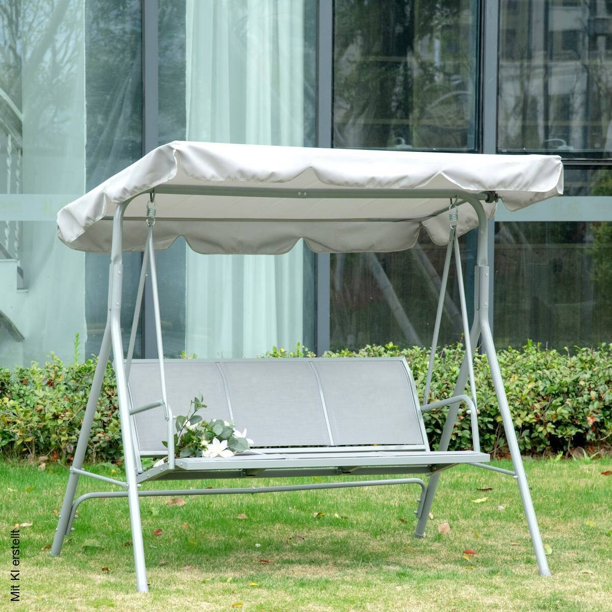 Outsunny Hollywoodschaukel creme Polyester B/H/L: ca. 110x153x170 cm