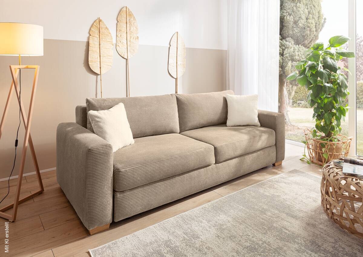 Schlafsofa taupe Polyester B/H/T: ca. 237x90x104 cm