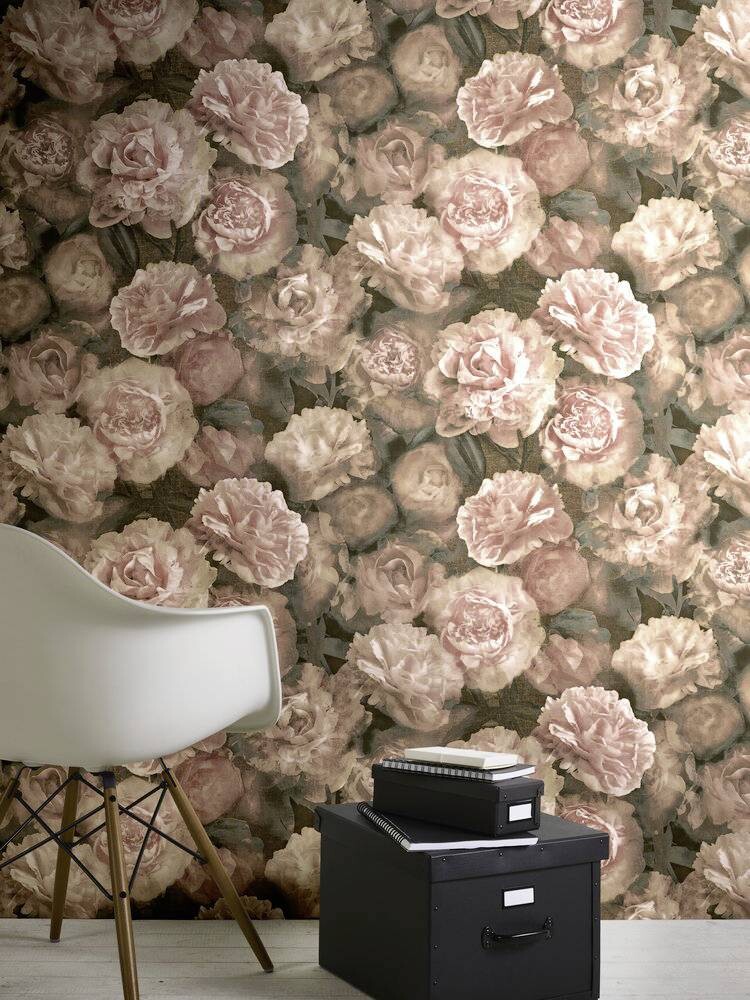 Vliestapete Rosen altrosa B/L: ca. 53x1005 cm