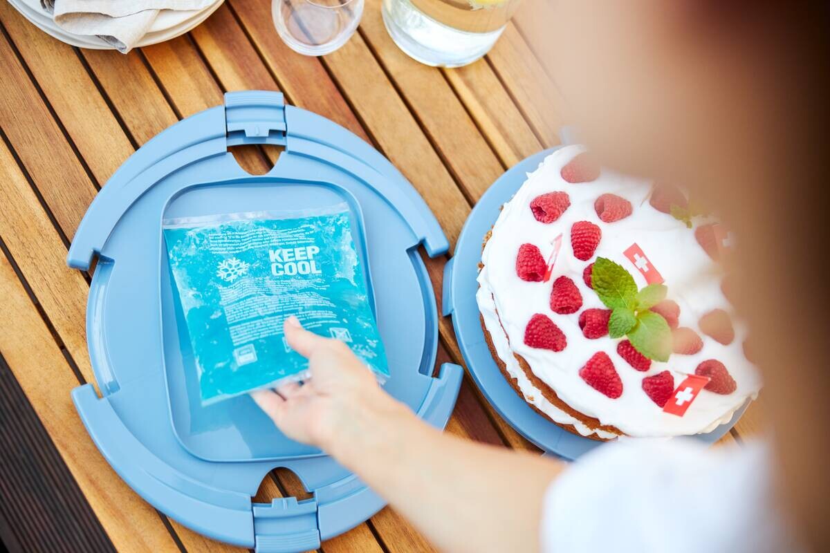 Rotho Tortenglocke COOL u. FRESH blau B/H/L: ca. 34x16x38 cm