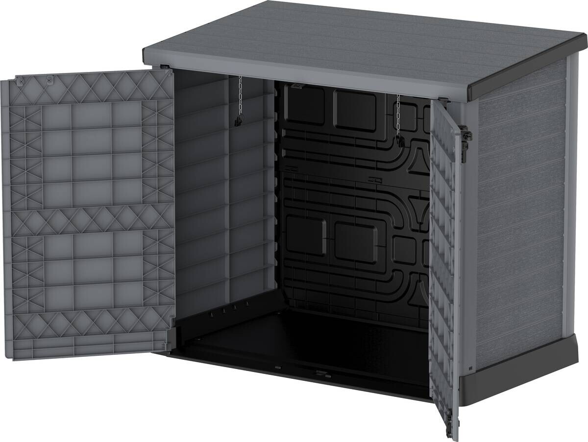 VCM Mülltonnenbox 2er StoreAway grau Kunststoff B/H/L: ca. 145x125x83 cm