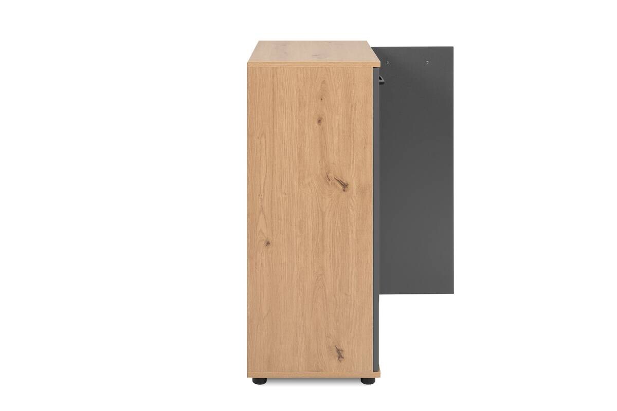 Kommode Kerry 01B Eiche Artisan Nachbildung anthrazit B/H/T: ca. 60x85x35 cm