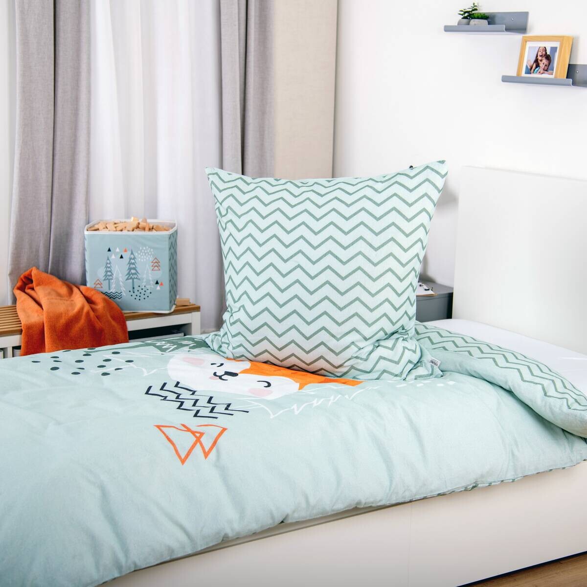 Baumwoll Bettwäsche Nordic Forest grün Baumwolle