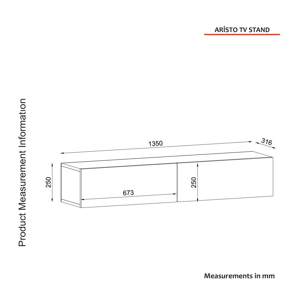 TV-Lowboard Aristo weiß B/H/T: ca. 135x25x31,6 cm