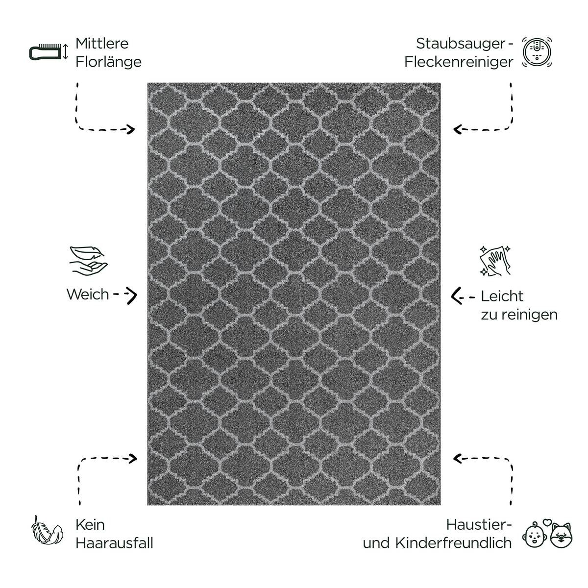 Sanat Teppich anthrazit B/L: ca. 340x240 cm