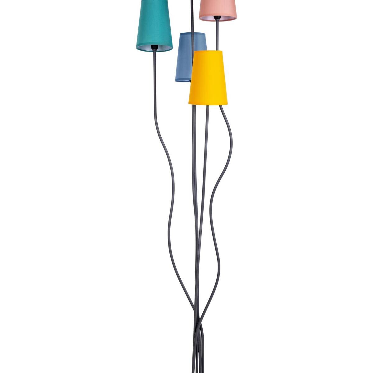 Näve Leuchten Stehlampe 2074761 multicolor Metall Textil B/H/T: ca. 35x163x40 cm 5 Brennstellen
