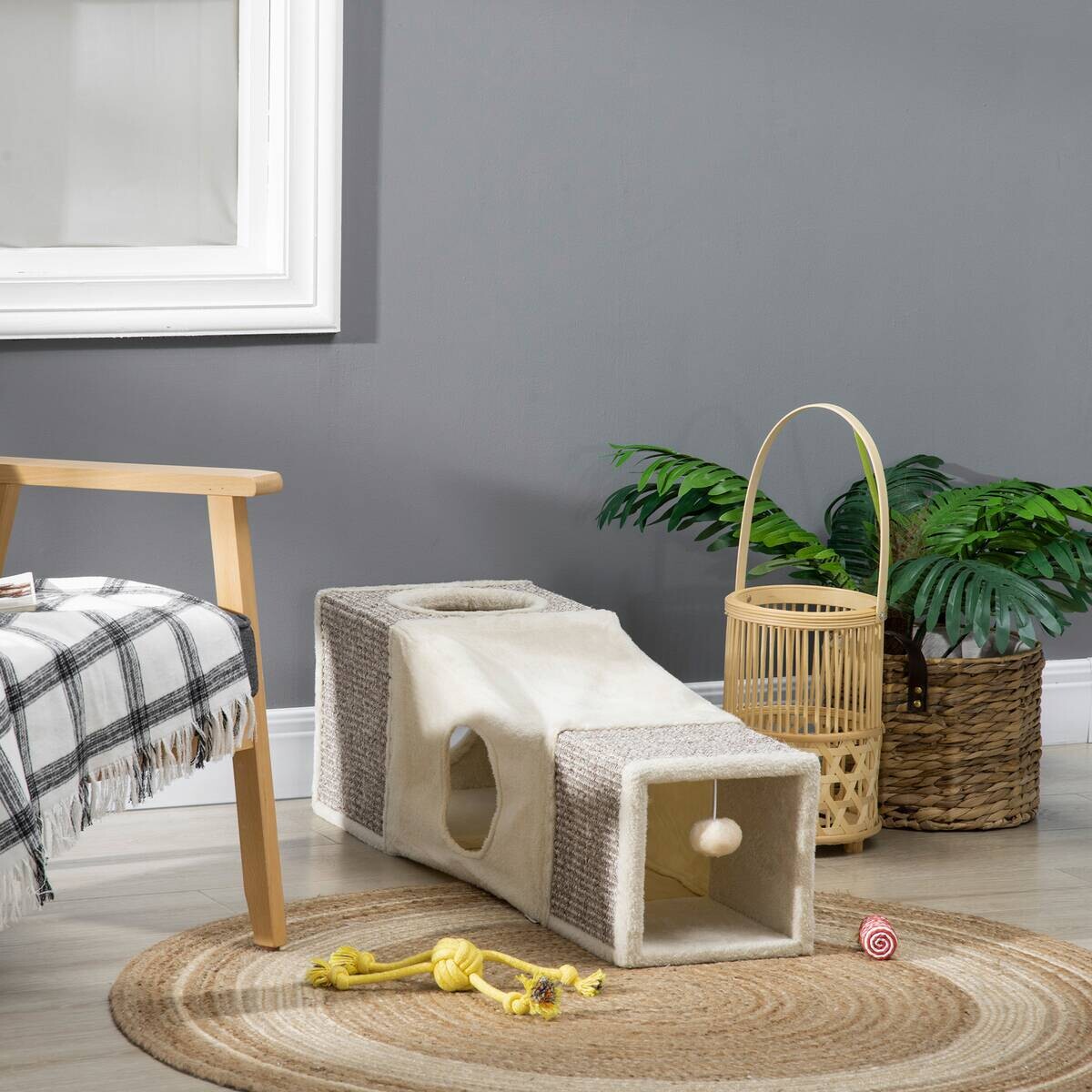 PawHut Katzen-Zubehör beige Spanplatte B/H/L: ca. 30x98x30 cm