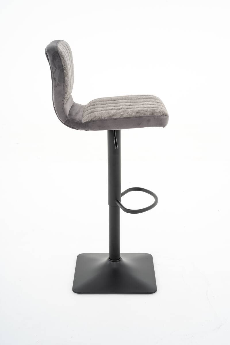 Barhocker FM-175-1 grau Microfaser Samt B/H/T: ca. 41x88x48 cm