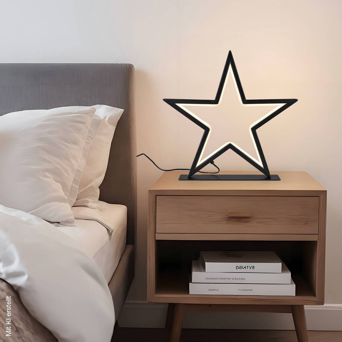 LED-Dekoleuchte Stella schwarz Metall B/T/L: ca. 33x5x32 cm