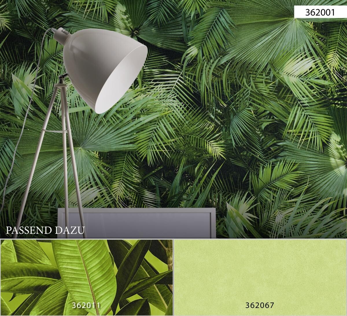 Vliestapete Palmen grün B/L: ca. 53x1005 cm