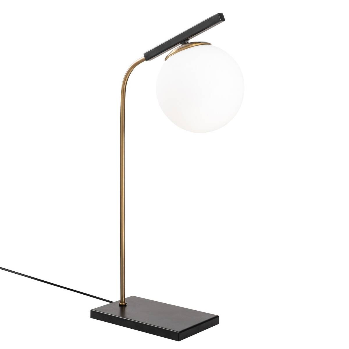 Opviq Tischleuchte gold schwarz Glas Metall B/H/L: ca. 26x55x15 cm E27 1 Brennstellen