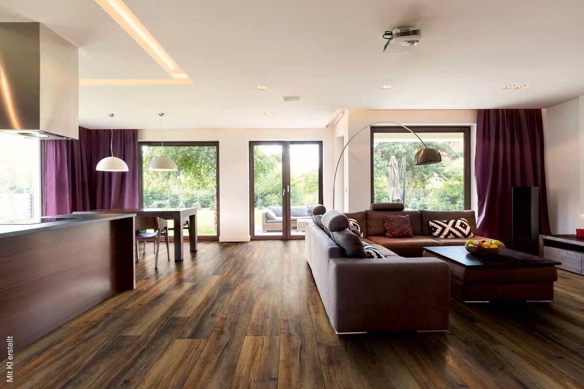 Laminatboden Harbour Oak ca. 2,694 m² im Paket B/L: ca. 24,4x138 cm pro Paket