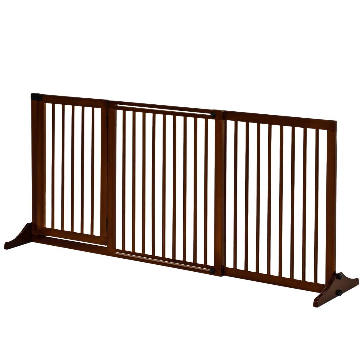PawHut Schutzgitter braun Edelstahl B/H/L: ca. 166x113x36 cm