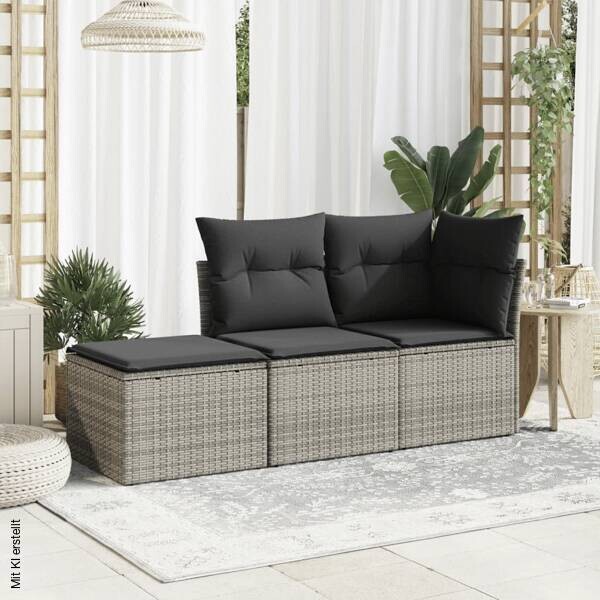 vidaXL Hocker grau Kunststoff B/H/L: ca. 55x37x55 cm