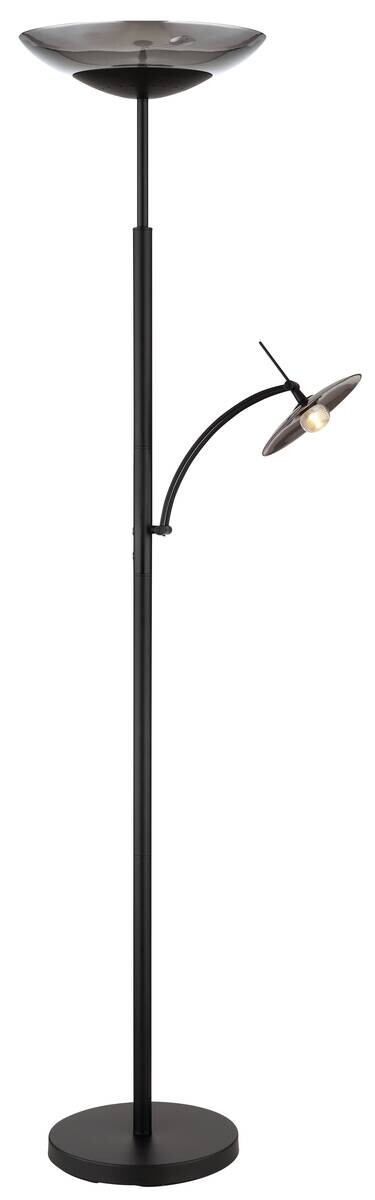 GLOBO LED-Deckenfluter Sophia schwarz Metall Glas H: ca. 180 cm